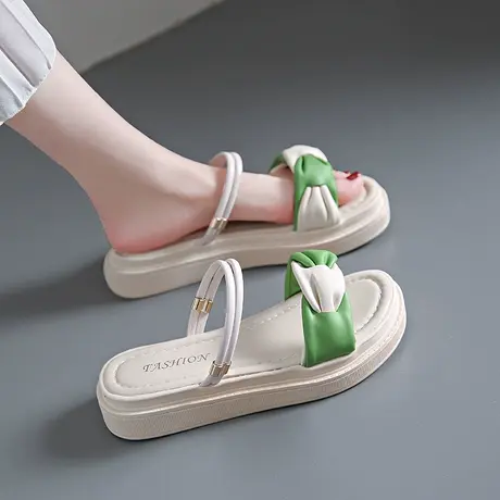 沙滩凉鞋女夏外穿2024年新款网红仙女风配裙子两穿厚底罗马凉拖鞋商品大图