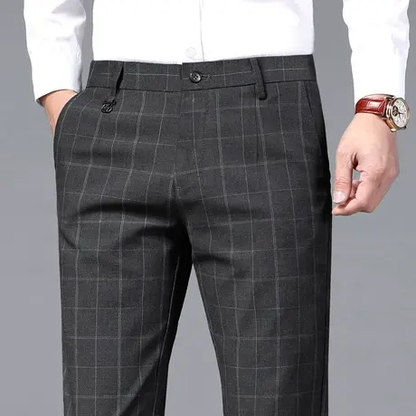 秋冬季商务英伦雅痞西装西裤男士休闲裤中年爸爸装2023新款男裤子商品大图