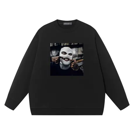 秀洛匪帮说唱大金牙说错raper沙雕纯棉大毛圈宽松重磅圆领卫衣服图片