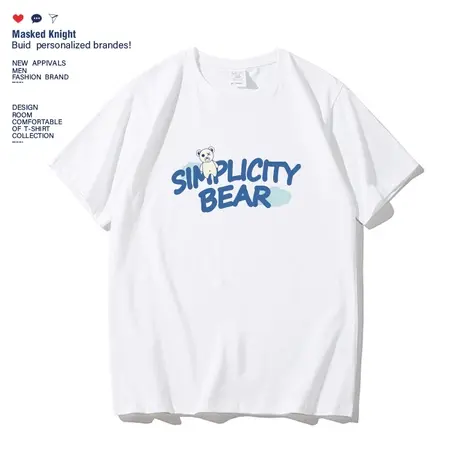 夏季2023新款潮流卡通印花短袖t恤男纯棉圆领上衣休闲宽松半袖图片