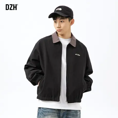 男士翻领行政夹克外套男春秋季美式痞帅潮牌男装2024新款春装衣服商品大图