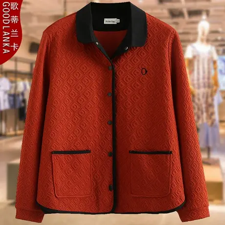 40-50岁中年胖妈妈秋装夹克200斤大码中老年女装洋气翻领休闲外套商品大图