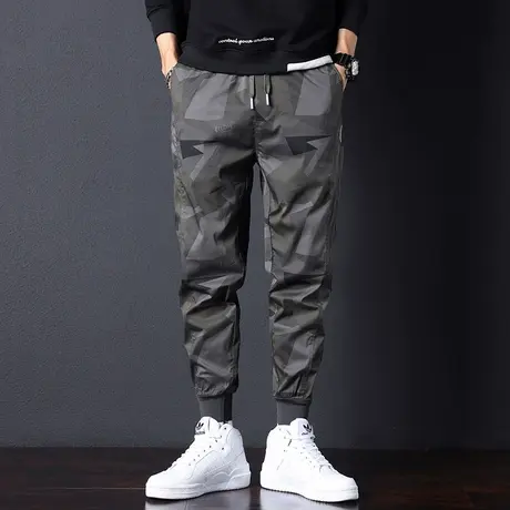 2023新款夏季迷彩裤子男休闲裤潮牌束脚男士裤子运动裤薄款松紧腰商品大图