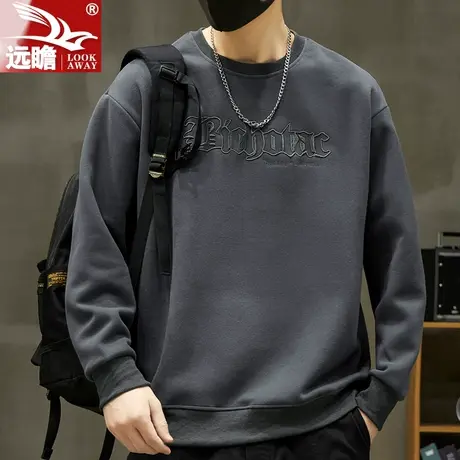 秋季圆领卫衣男士2023年新款潮牌宽松长袖T恤春秋款休闲上衣男装商品大图