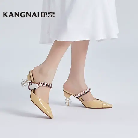 康奈凉鞋一字扣新款女时装凉鞋夏高跟仙女风淑女丝带精致气质百搭商品大图