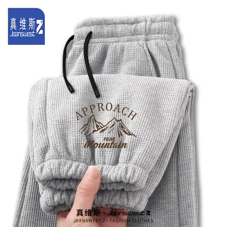 真维斯Z束脚卫裤男春秋季2024新款男士休闲百搭裤子宽松灰色长裤H商品大图