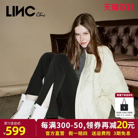 LINCCHIC金羽杰羽绒服女2023秋季新款轻薄短款宽松女款夹克外套商品大图