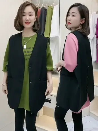 2023春季新款时尚西装马甲休闲百搭上衣气质显瘦马甲洋气减龄韩版商品大图