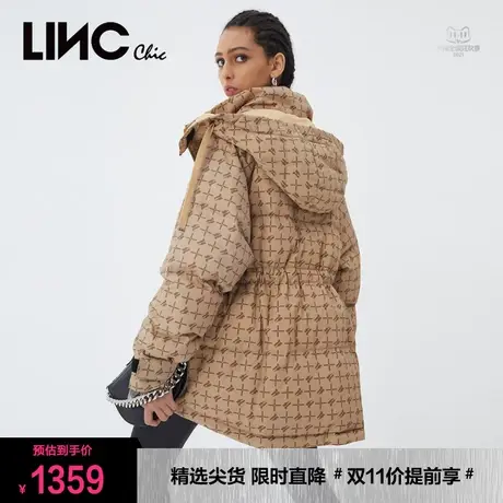 LINC金羽杰羽绒服女2023年冬新款反季短款连帽女款面包服断码清仓商品大图