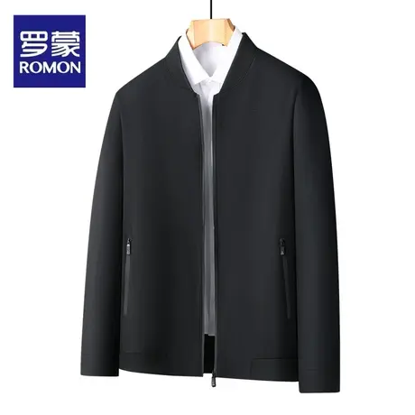 Romon/罗蒙夹克外套男士秋季商务休闲新款抗皱透气免烫上衣风衣图片