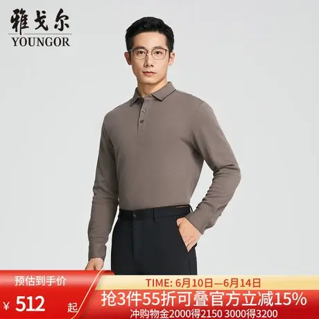 【商场同款】雅戈尔男士长袖衬衫秋冬新款官方商务休闲POLO衫男图片