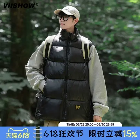VIISHOW男装2024秋冬季百搭立领短款棉马甲简约保暖外衣外套图片