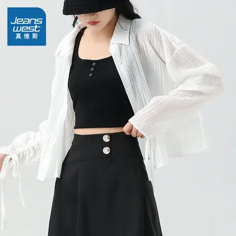 YD真维斯女装衬衣2025春季新款 韩版百搭时尚设计感显瘦女款衬衫商品大图