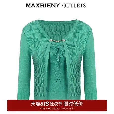 【奥莱】MAXRIENY优雅复古针织毛衫上衣女春装商品大图