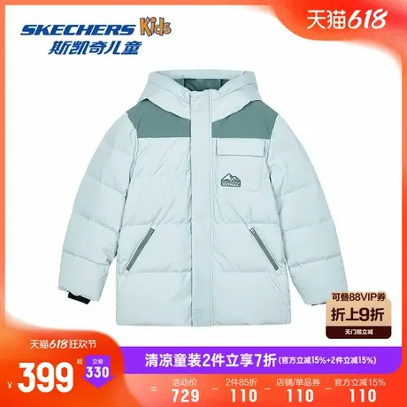 Skechers斯凯奇童装儿童防风保暖梭织羽绒服冬季新款男童连帽外套商品大图