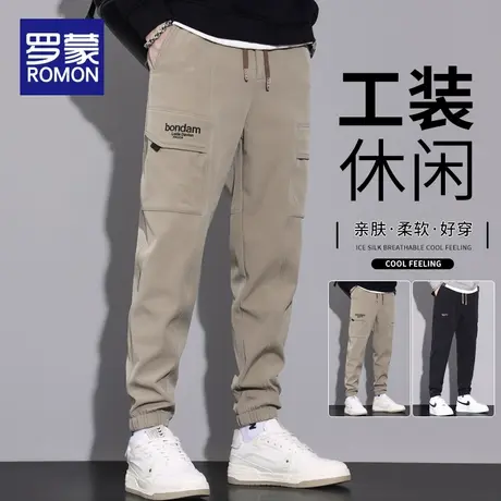 罗蒙休闲卫裤男士潮牌宽松束脚弹力运动裤2025新款工装裤子春秋季商品大图
