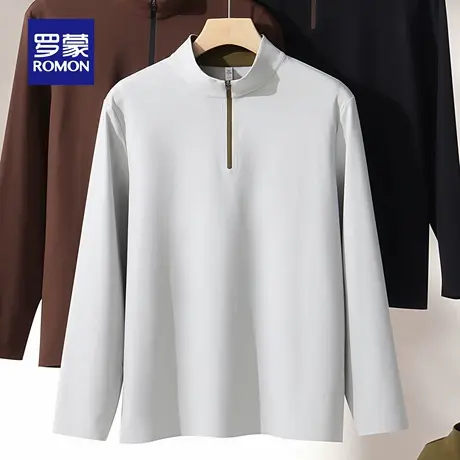 【7A抗菌】罗蒙男士潮流百搭长袖POLO衫2025秋季新款时尚休闲T恤商品大图