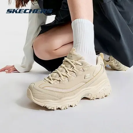 斯凯奇女鞋秋季加绒保暖厚底轻便棉鞋运动鞋老爹鞋熊猫鞋女休闲鞋商品大图