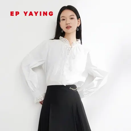 EP YAYING雅莹女装 宫廷风棉绸刺绣衬衫 春装商场同款2206A图片