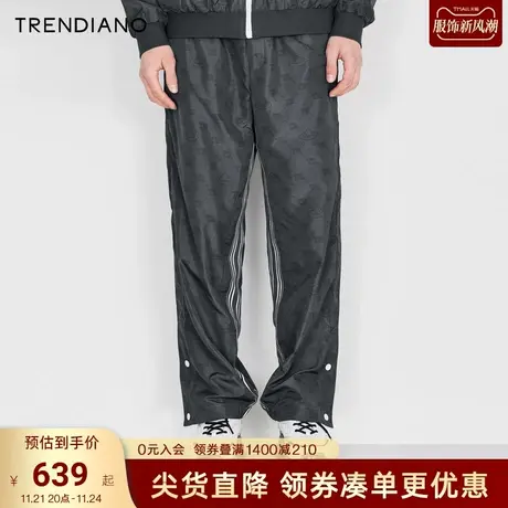 TRENDIANO梅花联名系列2023新款春季时尚个性梭织长裤男款休闲裤商品大图