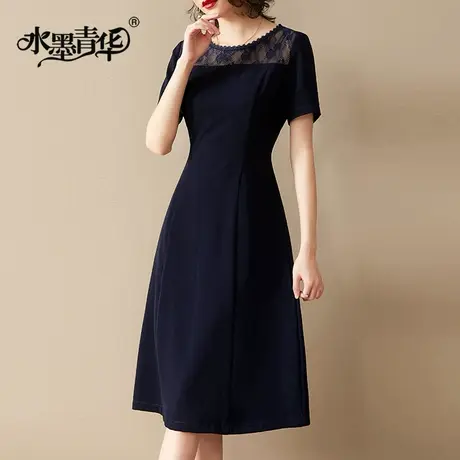 【1件7.9折】夏季女装新品大牌连身裙时尚蕾丝裙修身百搭连衣裙商品大图