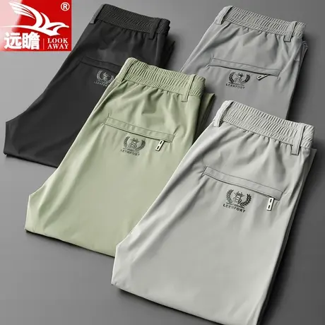男士休闲裤男夏季薄款修身弹力男裤夏天宽松直筒冰丝超薄裤子男款商品大图