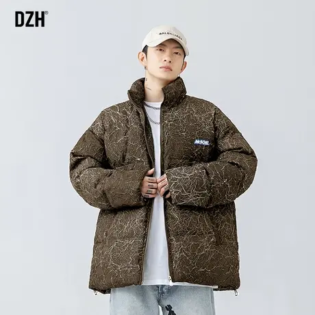 男生咖色立领棉服男冬季加厚美式复古棉衣外套2023年新款情侣棉袄图片