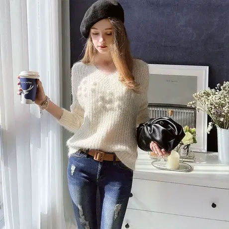 【直播】粉红大布娃娃时尚宽松阔版毛衫商品大图