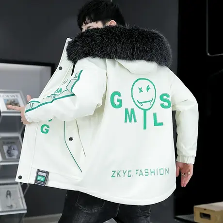 派克服男青少年学生冬季外套加绒加厚加大码棉衣冬装棉袄保暖棉服商品大图