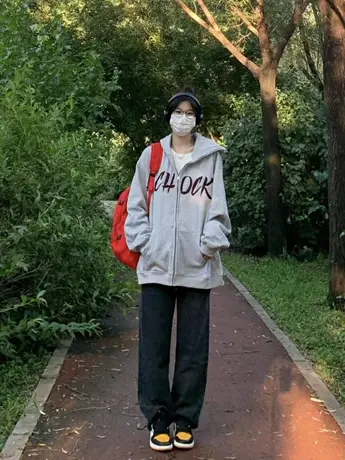 卫衣女2023新款秋冬季小个子高级感上衣大码连帽加绒加厚开衫外套商品大图