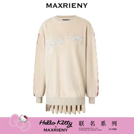 【MAXRIENY x Hello Kitty联名系列】绣花钉珠卫衣2023新款女装图片