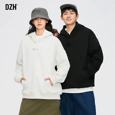 男士新款国风卫衣男连帽2024年春季外套慵懒风情侣装衣服男款上衣商品大图