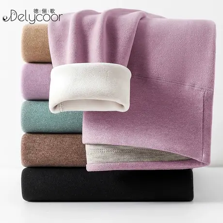 加厚德绒保暖裤女冬季一体绒内穿无痕修身显瘦秋裤收腹高腰打底裤图片