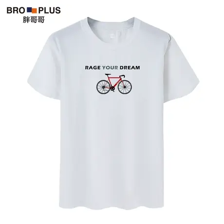 胖哥哥短袖男大码韩版潮流2023新款宽松白色T恤加肥加大胖子上衣图片