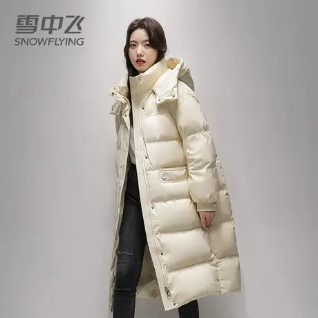 雪中飞羽绒服女2023冬季新款长款过膝保暖宽松防风高充绒加厚外套图片