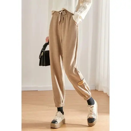 时尚气质百搭休闲长裤2022年冬季新款女士简约高腰显瘦通勤束脚裤商品大图