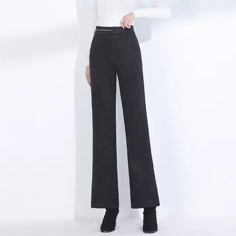 2023新款秋冬厚款微喇裤女高腰通勤垂感直筒喇叭裤通勤休闲长裤子商品大图