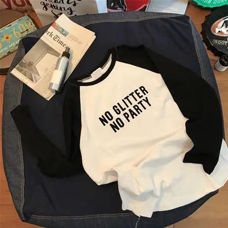 早春秋季2022新款港风ins女装打底衫长袖t恤女韩版学生百搭上衣服图片