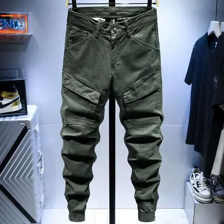 夏季薄款香港潮牌工装裤男宽松束脚男士休闲长裤子男百搭机车学生商品大图