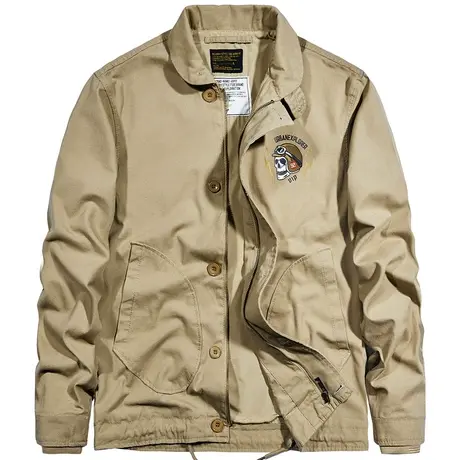 VIP秋季2023新款翻领夹克男宽松纯棉工装外套美式复古上衣服潮牌图片