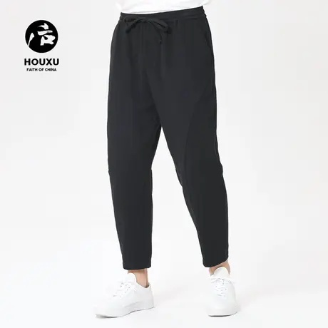 后序九分裤男宽松小脚9分裤夏季原创设计师百搭纯棉中国风裤子男商品大图