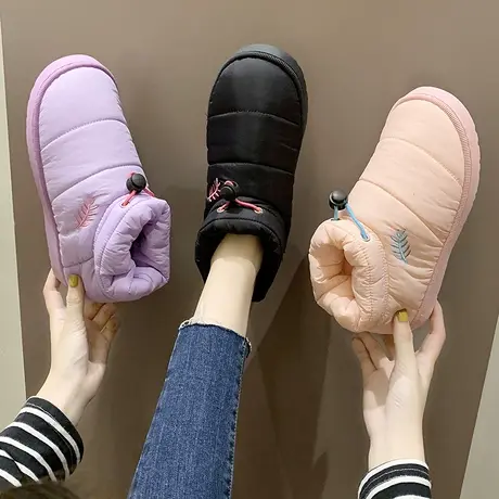 雪地靴女鞋2023新款潮冬季百搭加绒冬天防水短靴棉鞋韩版保暖棉靴图片