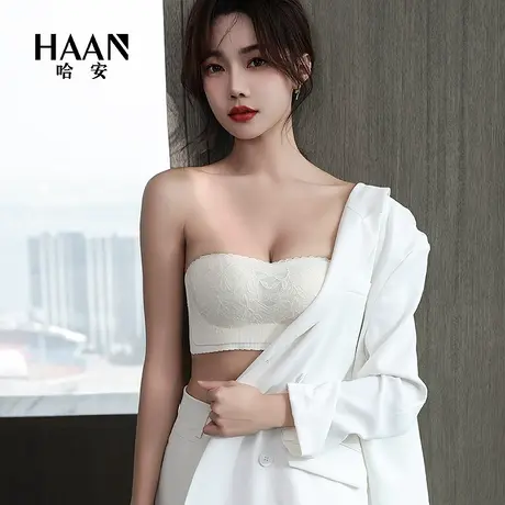 无肩带内衣女小胸聚拢防滑隐形文胸加厚防走光抹胸罩薄款婚纱裹胸商品大图