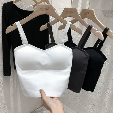 U型美背内衣女聚拢小胸内搭性感运动胸罩带胸垫网红爆款打底背心商品大图