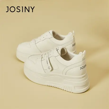 Josiny/卓诗尼厚底小白鞋小香风女鞋2024春季新款运动休闲板鞋女商品大图