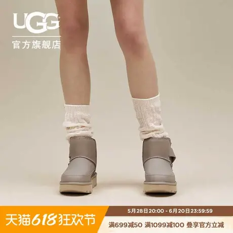 UGG冬季新款男女同款休闲舒适厚底拉链时尚迷你短靴机车靴1164690商品大图