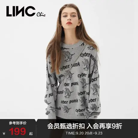【毛衣合集】LINC金羽杰毛衣针织提花宽松毛衣女S213SW491商品大图