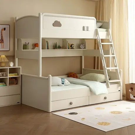 全友家居现代简约青少年高低床小户型卧室储物一体上下铺子母床商品大图