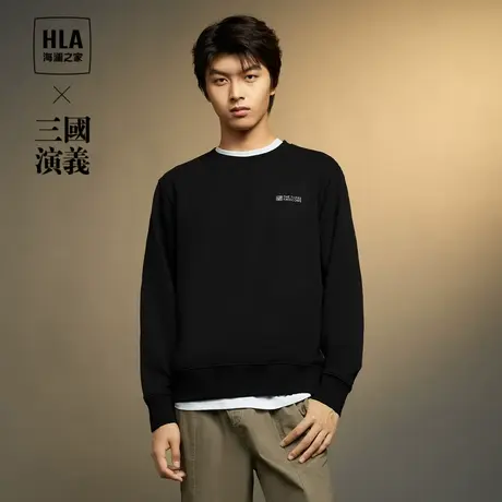 HLA/海澜之家三国演义卫衣秋季新款毛圈布高周波印花宽松外套男士图片
