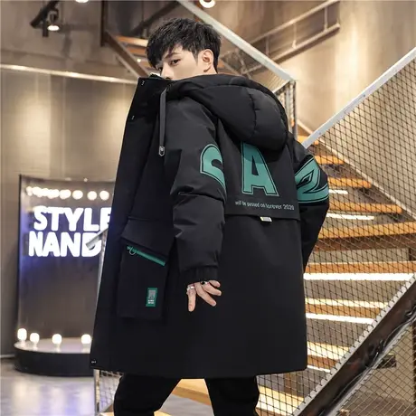 青少年冬季中长款棉衣男士外套加厚羽绒棉服初中高中学生棉袄冬装图片